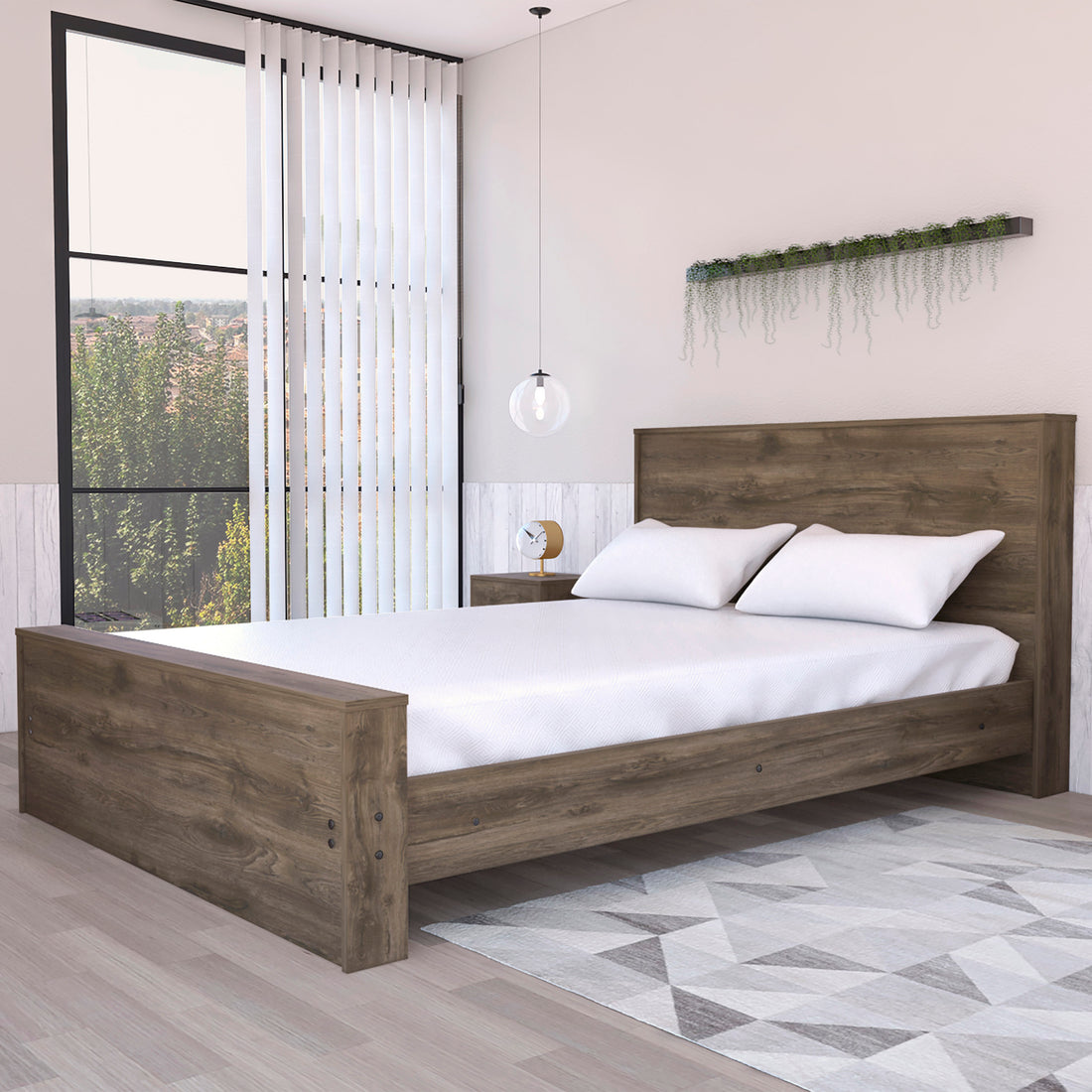 Monroe Rectangle Full Bed Frame Dark Brown Full Dark Brown Particle Board