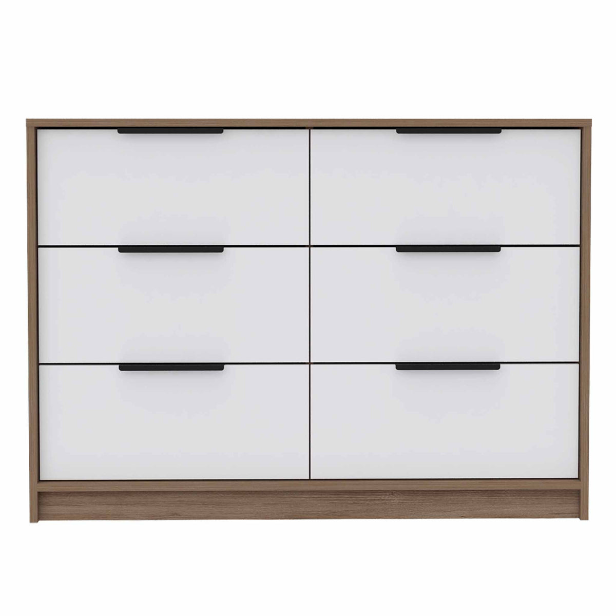 Longhill 6 Drawer Rectangle Dresser Pine And White White Particle Board