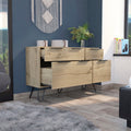Stowe 4 Drawer Dresser Light Oak Light Oak Particle Board