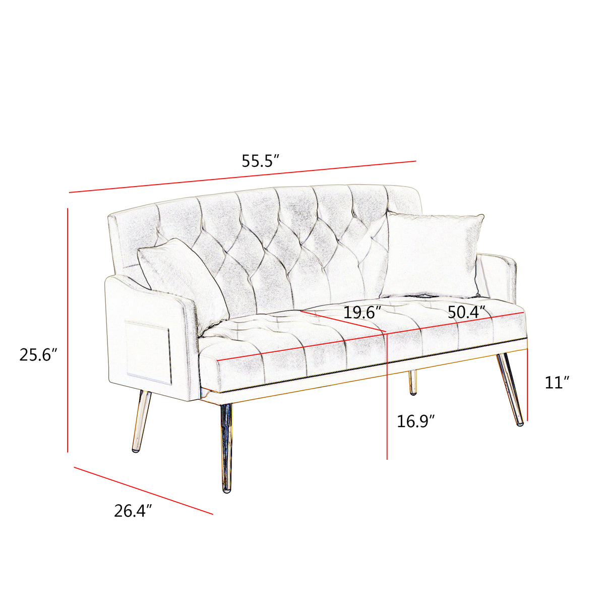 Pink 2 Seater Sofa Pink Wood Tufted Back Velvet 2 Seat