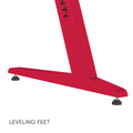 Gaming Desk, Steel Legs, Multicolored Led Lights, Cup Holder, 3 Usb Ports, Tempered Glass Accent In Red Red Metal