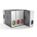 Disc Cube, Stackable, Wall Mountable In White White Plastic