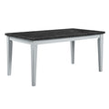 Lanton Dining Table Marble & Antique White Finish Dn01451 Antique White Marble