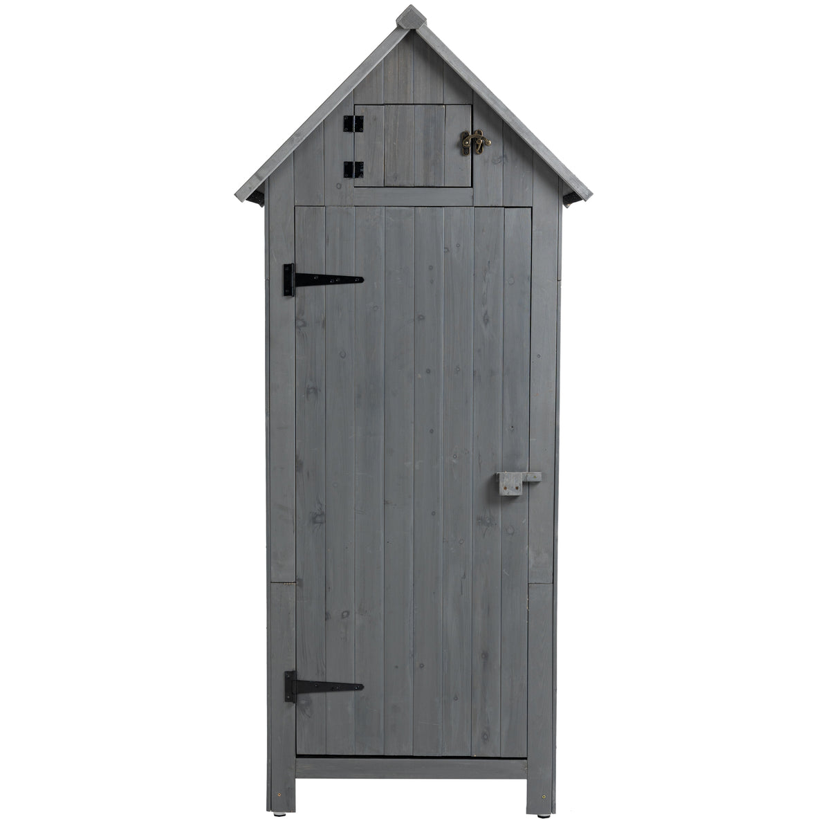 30.3"L X 21.3"W X 70.5"H Outdoor Storage Cabinet Tool Shed Wooden Garden Shed Gray Grey Solid Wood