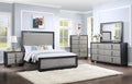 Nicola Ek Bed Silver Pu & Black Finish Bd01426Ek Black Pu