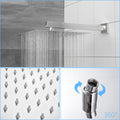 Dual Shower Head 10 Inch Wall Mounted Square Shower System With Rough In Valve,Chrome Chrome Stainless Steel