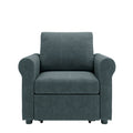 3 In 1 Sofa Bed Chair, Convertible Sleeper Chair Bed,Adjust Backrest Into A Sofa,Lounger Chair,Single Bed,Modern Chair Bed Sleeper For Adults,Deep Blue Old Sku:Wf301161Aad Dark Blue Linen