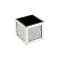 Noralie Ottoman W Storage Mirrored & Faux Diamonds Ac00530 Silver Glass