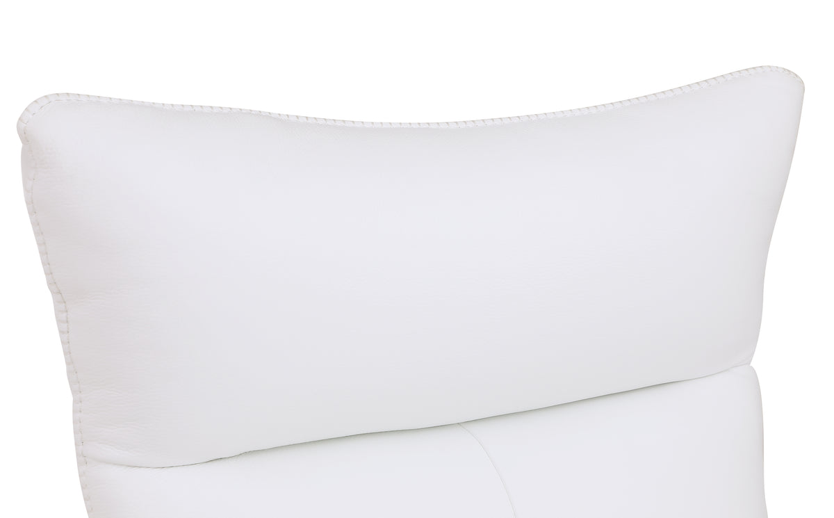 Modern Genuine Italian Leather Upholstered Loveseat White Foam Leather