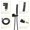 Shower System With Waterfall Tub Spout,12 Inch Wall Mounted Square Shower System With Rough In Valve, Oil Rubber Bronze Oil Rubbed Bronze Stainless Steel