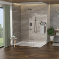 Shower System With Waterfall Tub Spout,10 Inch Wall Mounted Square Shower System With Rough In Valve,Matte Black Matte Black Stainless Steel