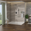 Shower System With Waterfall Tub Spout,12 Inch Wall Mounted Square Shower System With Rough In Valve, Oil Rubber Bronze Oil Rubbed Bronze Stainless Steel
