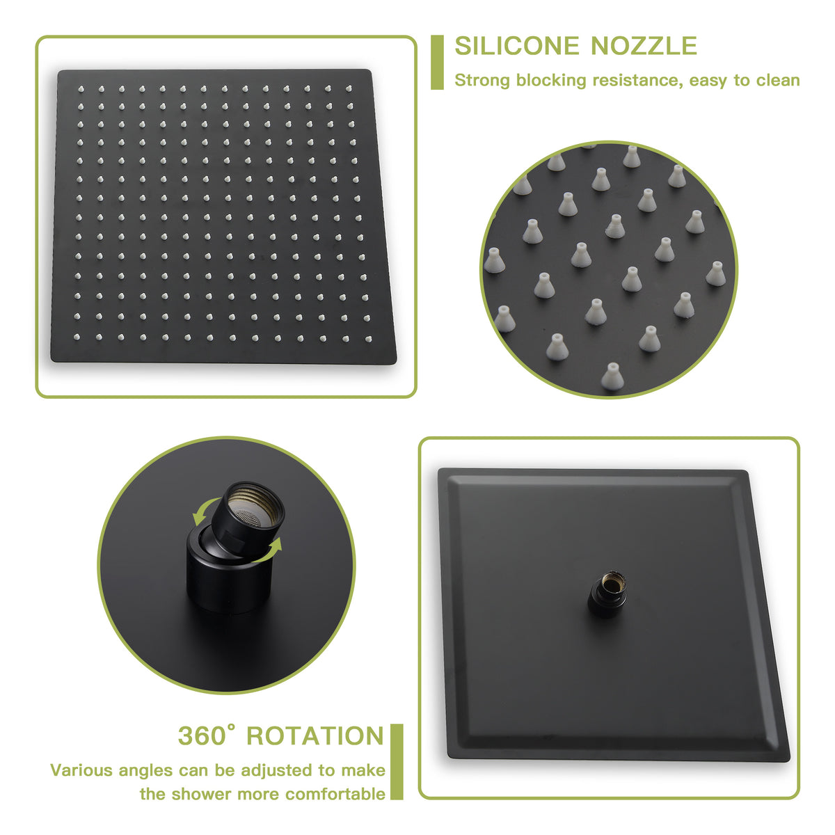 Shower System With Waterfall Tub Spout,12 Inch Ceiling Mount Square Shower System With Rough In Valve,Matte Black Matte Black Stainless Steel