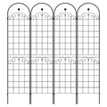 4 Pack Metal Garden Trellis For Climbing Plants Outdoor 86.7'' X 19.7'' Rustproof Plant Support Rose Trellis Netting Trellis Black Black Iron
