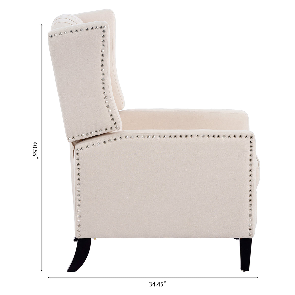 27.16" Wide Manual Wing Chair Recliner Beige Fabric