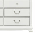 Classic Traditional Style Dresser Of 6X Drawers White Finish Bedroom Antique Handles Wooden Furniture White 5 Drawers & Above Bedroom Traditional Wood