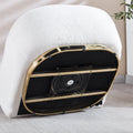 Modern Velvet Swivel Accent Chair, Swivel Barrel Chair With Gold Finish Stainless Steel Base White Polyester