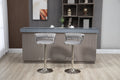 Coolmore Swivel Bar Stools Set Of 2 Adjustable Counter Height Chairs With Footrest For Kitchen, Dining Room 2Pc Set Gray Polyester