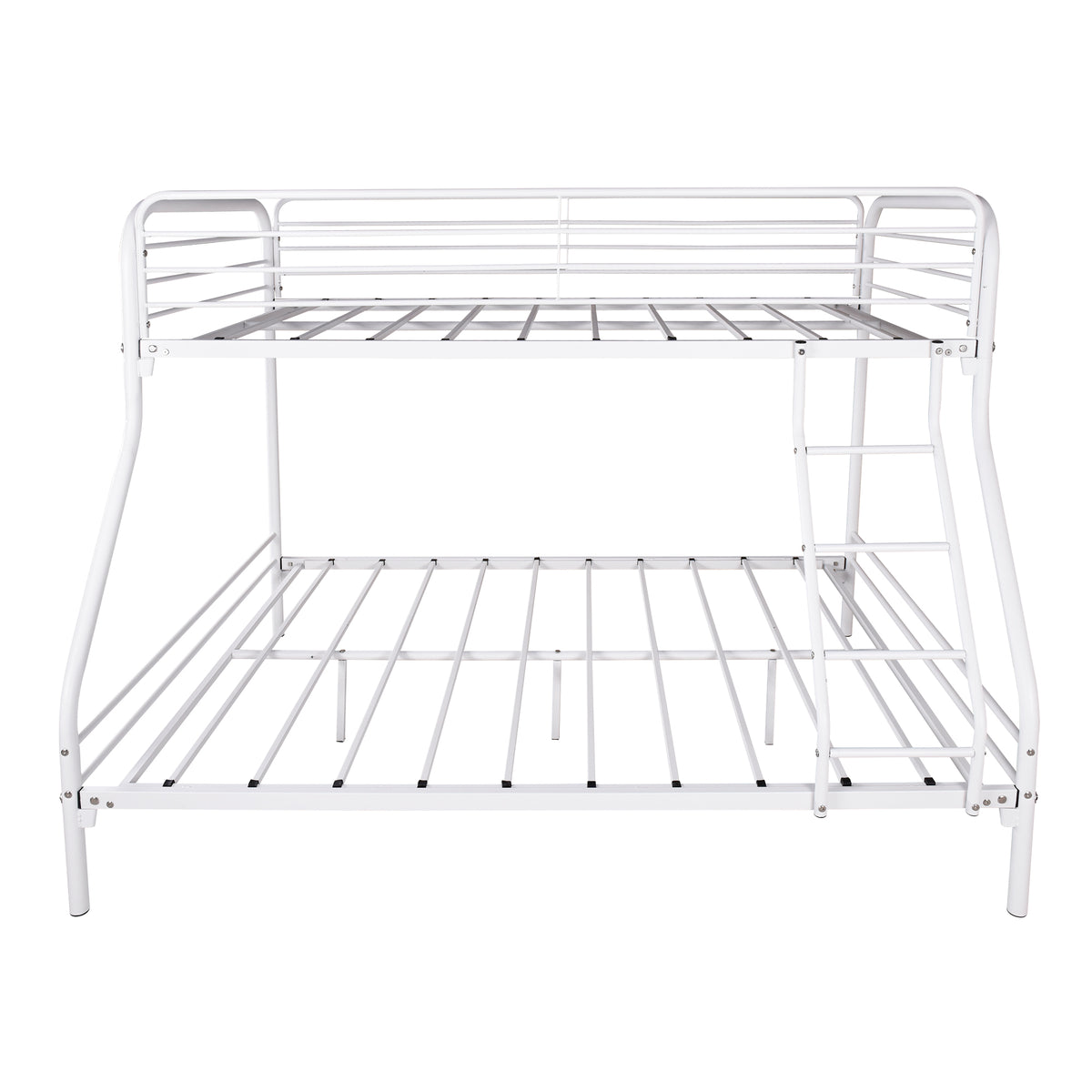 Heavy Duty Twin Over Full Metal Bunk Bed, Easy Assembly With Enhanced Upper Level Guardrail, White Box Spring Not Required Twin White Metal Bedroom Bunk Metal