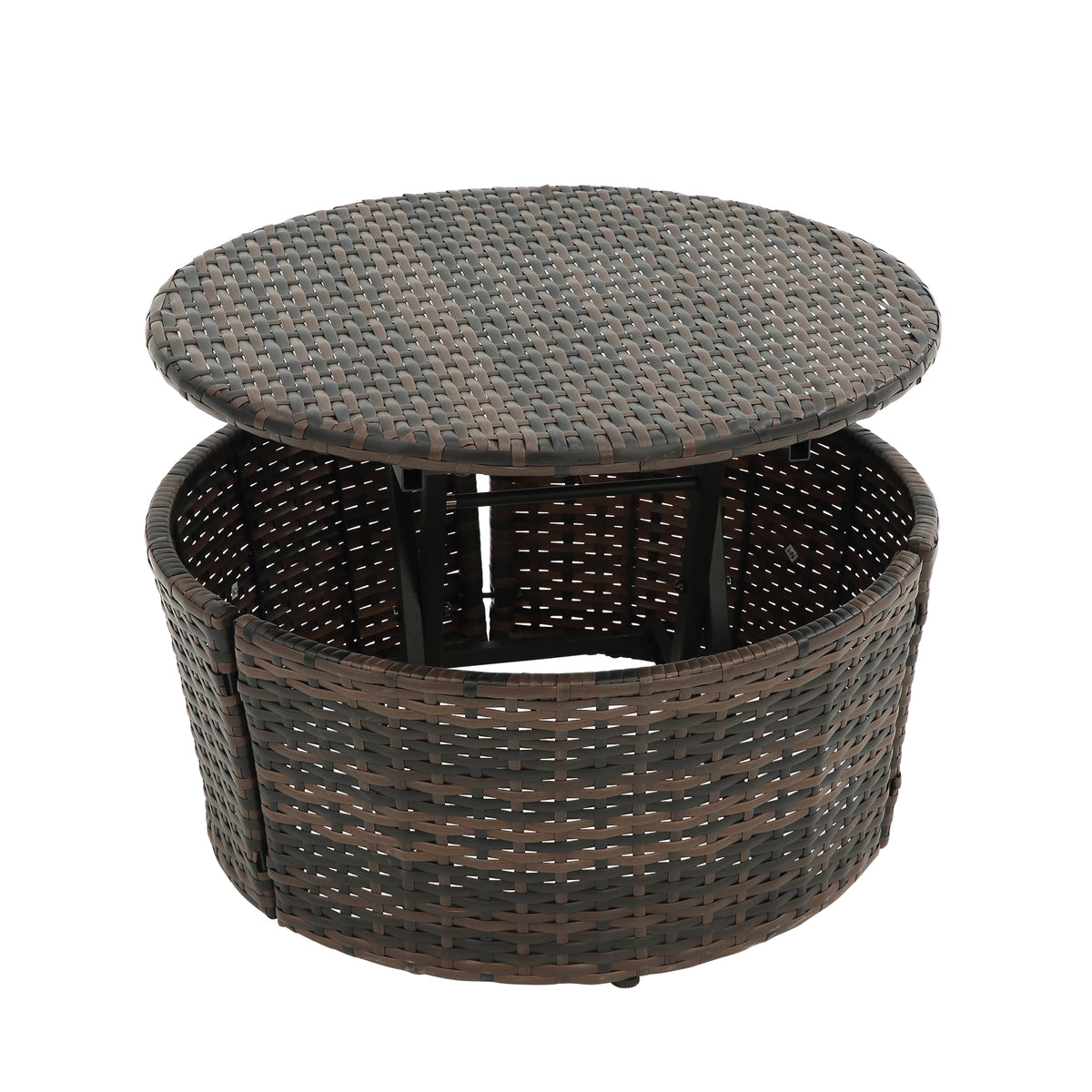 Kd Rattan Round Lounge With Canopy Bali Canopy Bed Outdoor, Wicker Outdoor Sofa Bed With Lift Coffee Table Beige Cotton Steel