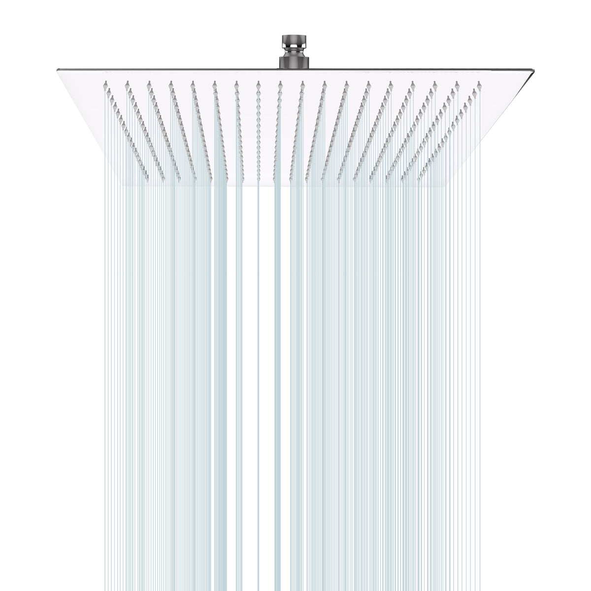 16 Inch Chrome Rain Shower Head, Square Ultra Thin 304 Stainless Steel High Pressure Shower Head Chrome Stainless Steel