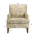 Accent Chairs For Living Room Beige Yellow Fabric