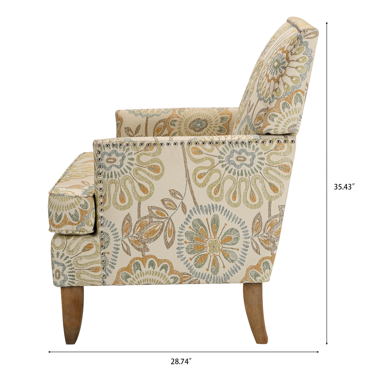 Accent Chairs For Living Room Beige Yellow Fabric