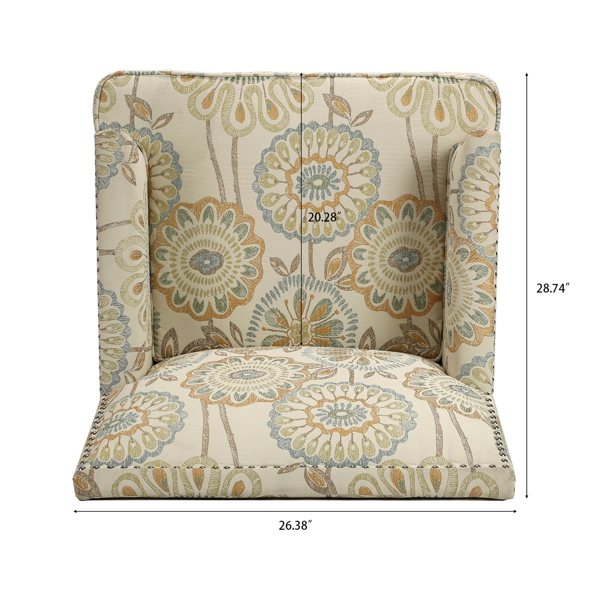 Accent Chairs For Living Room Beige Yellow Fabric