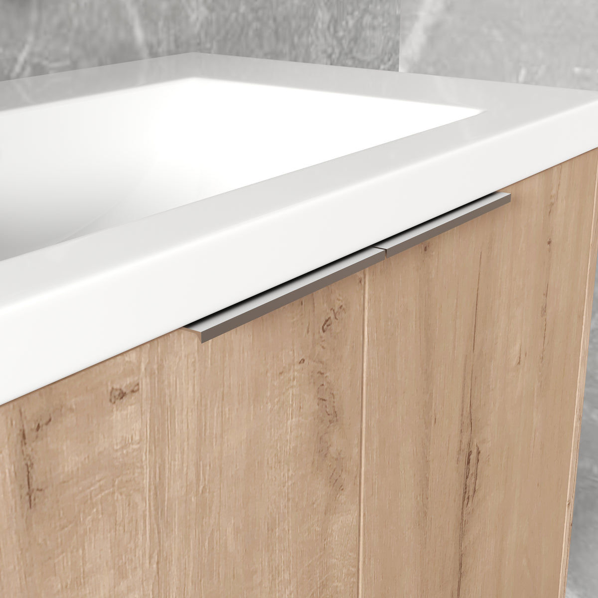 72" Wall Mounted Bathroom Vanity With Sink And Side Cabinet, Soft Close Doors,00112Imo 00630Imox2 00612Gwh Combination Cabinet Kd Packing Imitative Oak Bathroom Modern Plywood Plywood