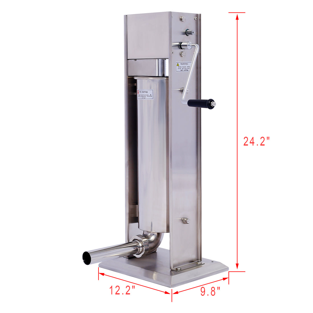 Stainless Steel Commercial Sausage Stuffer,Dual Speed Vertical Sausage Maker 11Lb 5L, Meat Filler With 4 Stuffing Silver Stainless Steel