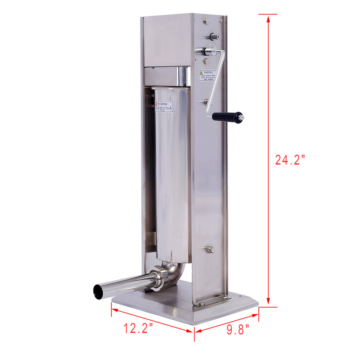 Stainless Steel Commercial Sausage Stuffer,Dual Speed Vertical Sausage Maker 11Lb 5L, Meat Filler With 4 Stuffing Silver Stainless Steel