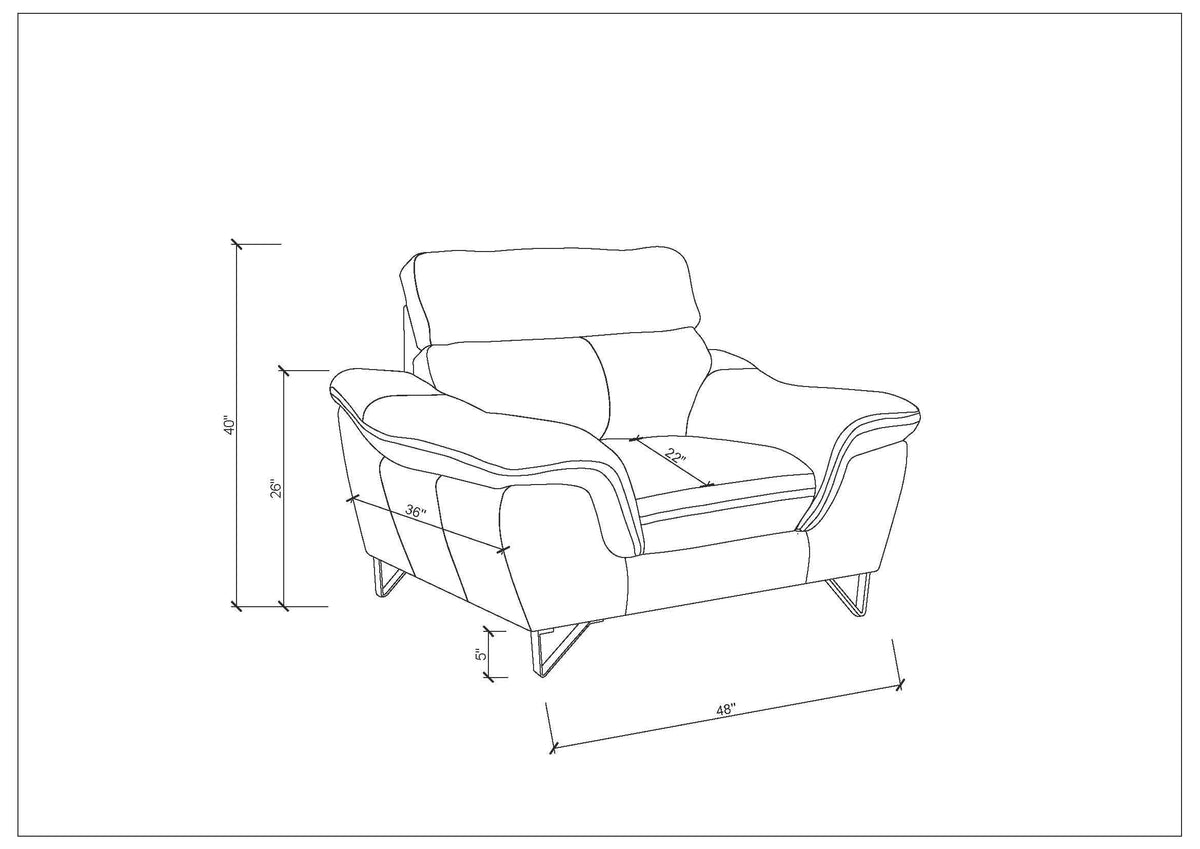 Genuine Leather Chair Gray Foam Leather