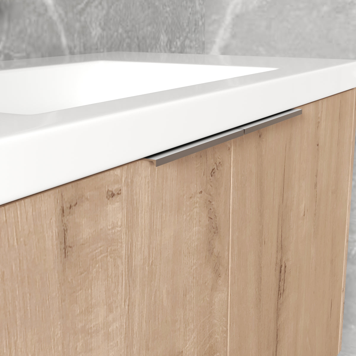 84" Wall Mounted Bathroom Vanity With Sink And Side Cabinet, Soft Close Doors,00112Imo 00636Imox2 0612Gwh Combination Cabinet Kd Packing Imitative Oak Bathroom Modern Plywood Plywood