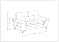 Genuine Leather Loveseat Gray Foam Leather