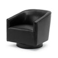 Garland Black Wood Base Swivel Chair Black Foam Pu Leather