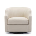 Isabelle Linen Swivel Glider Barrel Chair Natural Foam Polyester