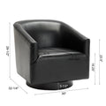 Garland Black Wood Base Swivel Chair Black Foam Pu Leather