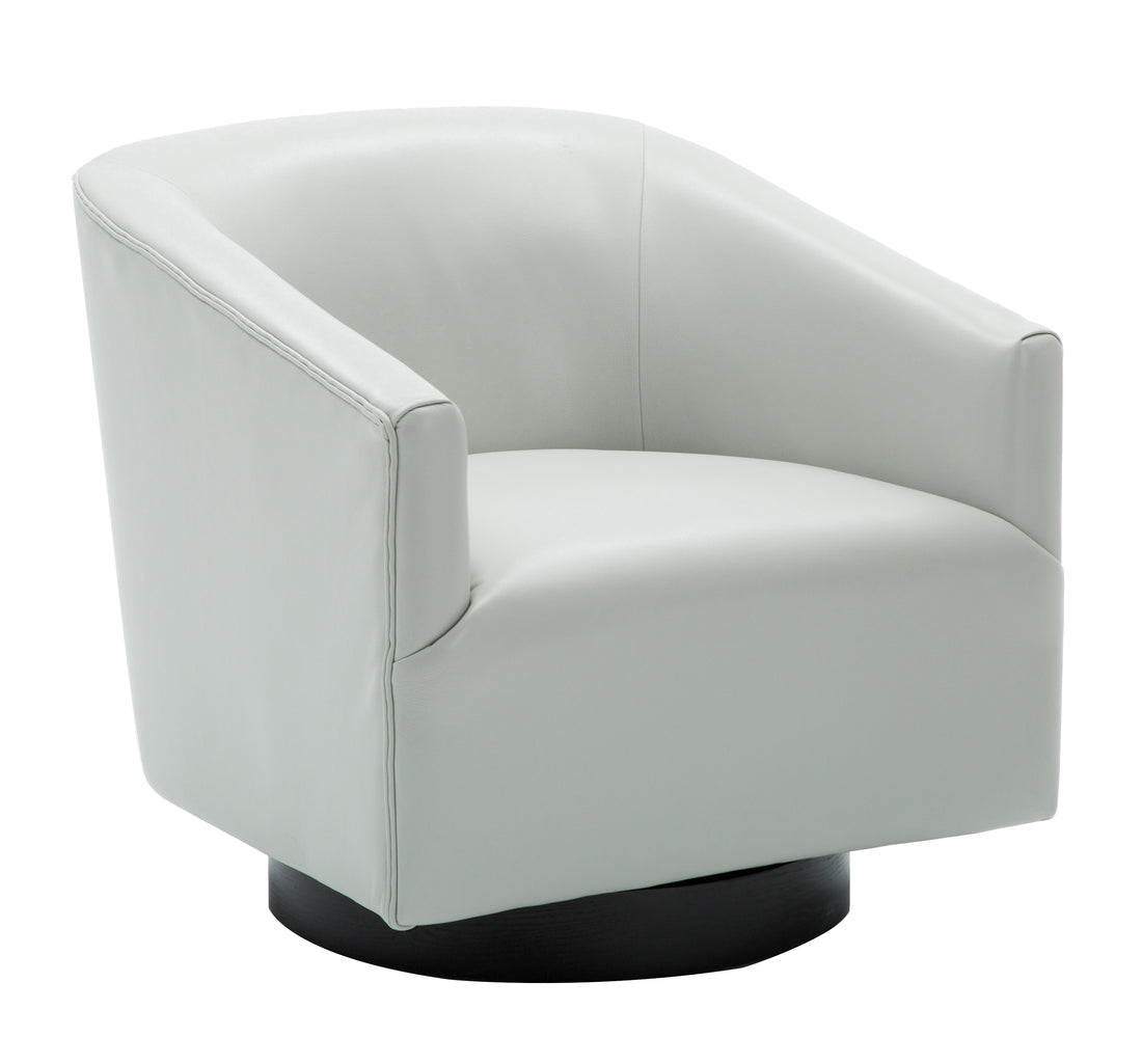Garland Dove Grey Wood Base Swivel Chair Grey Foam Pu Leather