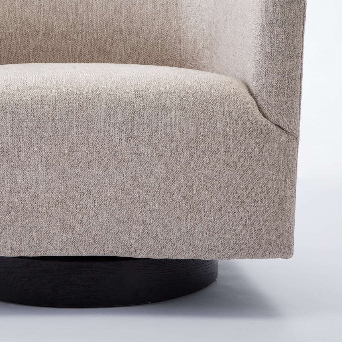 Garland Oatmeal Wood Base Swivel Chair Natural Foam Polyester
