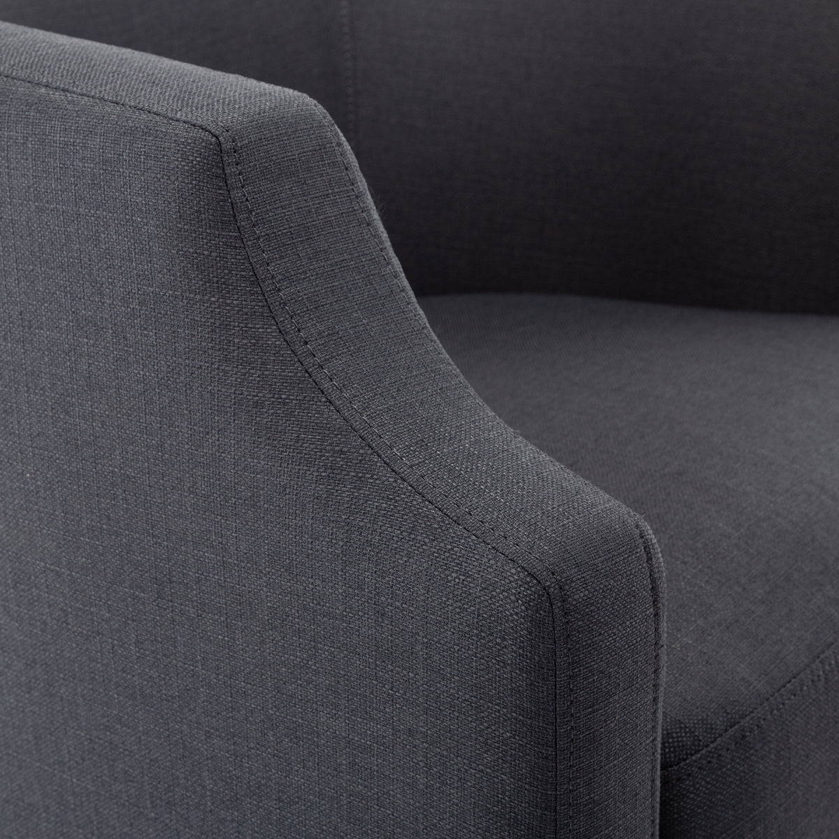 Isabelle Ashen Grey Swivel Glider Barrel Chair Grey Foam Polyester