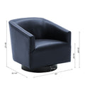Garland Midnight Blue Wood Base Swivel Chair Blue Foam Pu Leather