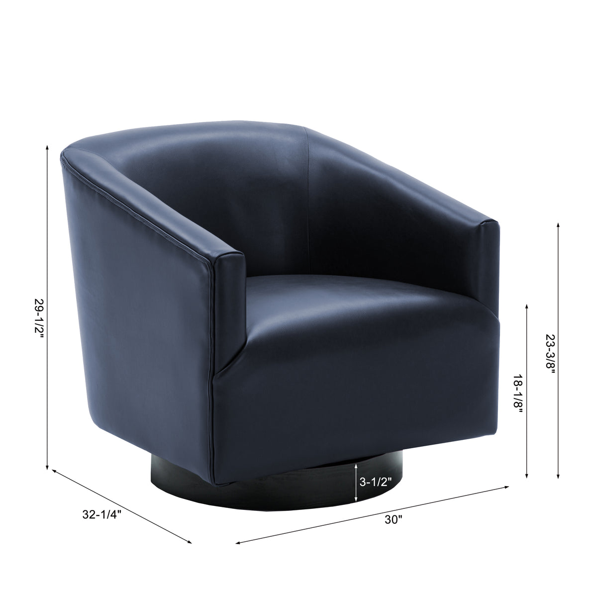 Garland Midnight Blue Wood Base Swivel Chair Blue Foam Pu Leather