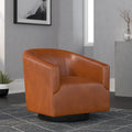 Garland Caramel Wood Base Swivel Chair Caramel Foam Pu Leather
