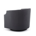 Isabelle Ashen Grey Swivel Glider Barrel Chair Grey Foam Polyester