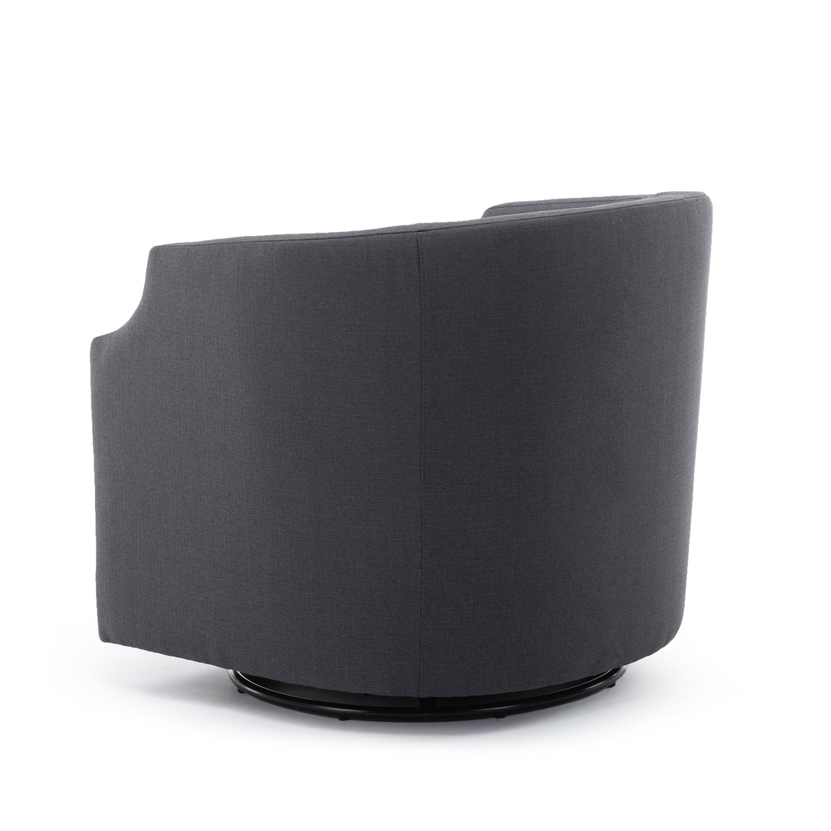 Isabelle Ashen Grey Swivel Glider Barrel Chair Grey Foam Polyester