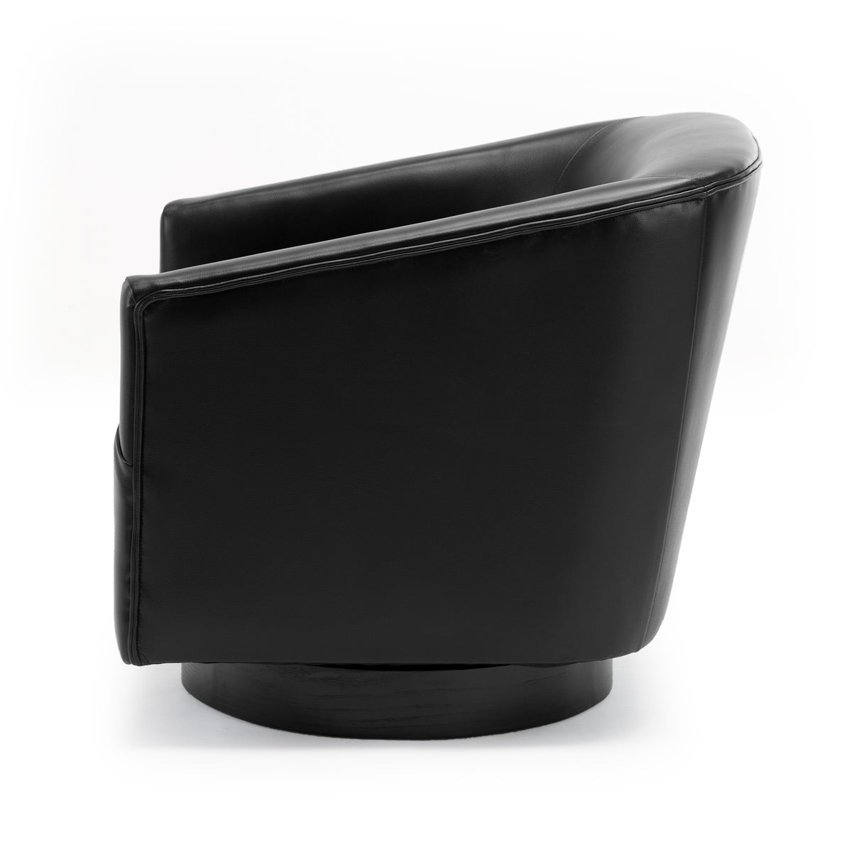 Garland Black Wood Base Swivel Chair Black Foam Pu Leather