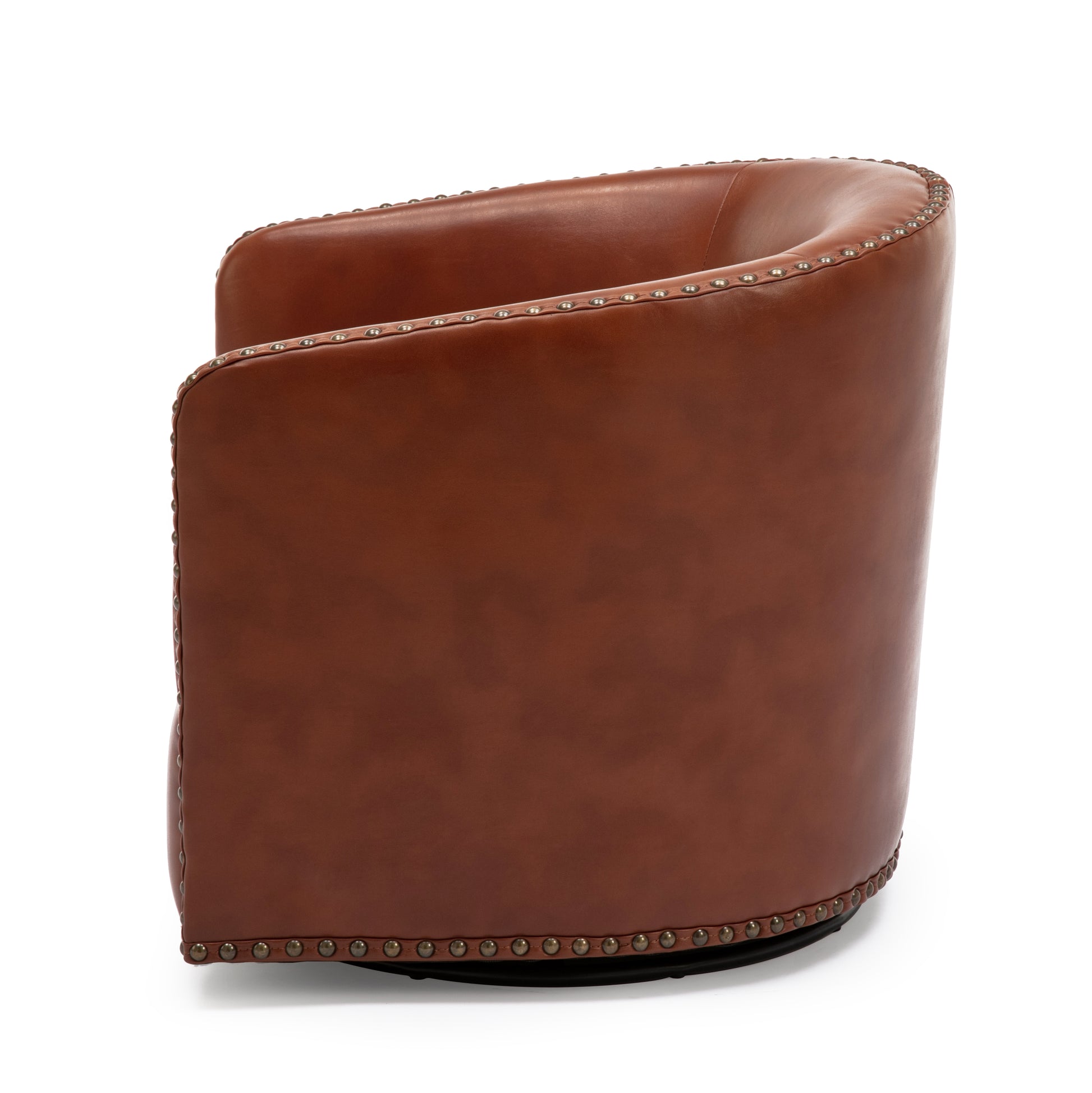Trenton Swivel Arm Chair Caramel Caramel Foam Pu Leather