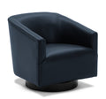 Garland Midnight Blue Wood Base Swivel Chair Blue Foam Pu Leather