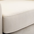 Isabelle Linen Swivel Glider Barrel Chair Natural Foam Polyester