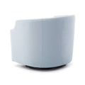 Isabelle Sky Blue Swivel Glider Barrel Chair Light Blue Foam Polyester